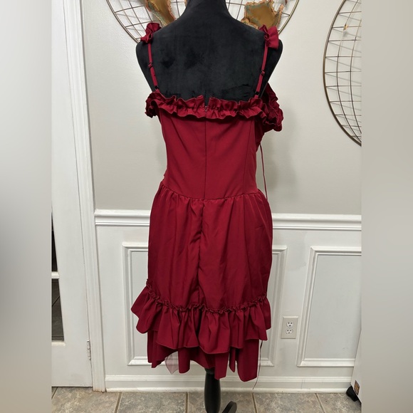 Women's Gothic Square Neck Sleeveless Ruffle Dress *see description* - Picture 6 of 9